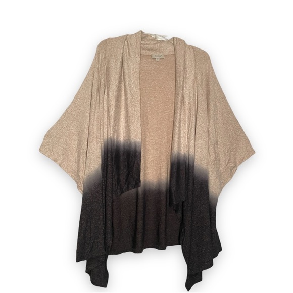 Status by Chenault Kimono Sweater Dip Dye Ombre Waterfall Duster Open Front - Picture 2 of 5